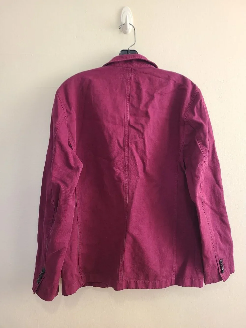 Wallace & Barnes Mens 38S Cotton Linen Chore Blazer Jacket Magenta Utility